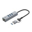 Mowsil USB 3.0 Hub - USB-A / USB-C / LAN / Space Grey