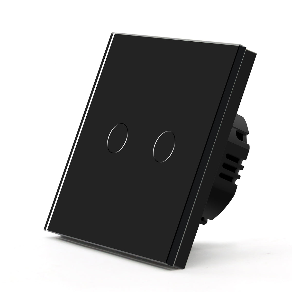 Gopeta 2-Gang Smart Wi-Fi Touch Switch with Glass Panel - Black