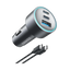 Anker 335 Car Charger with Cable - 67W / USB-A / USB-C / Black