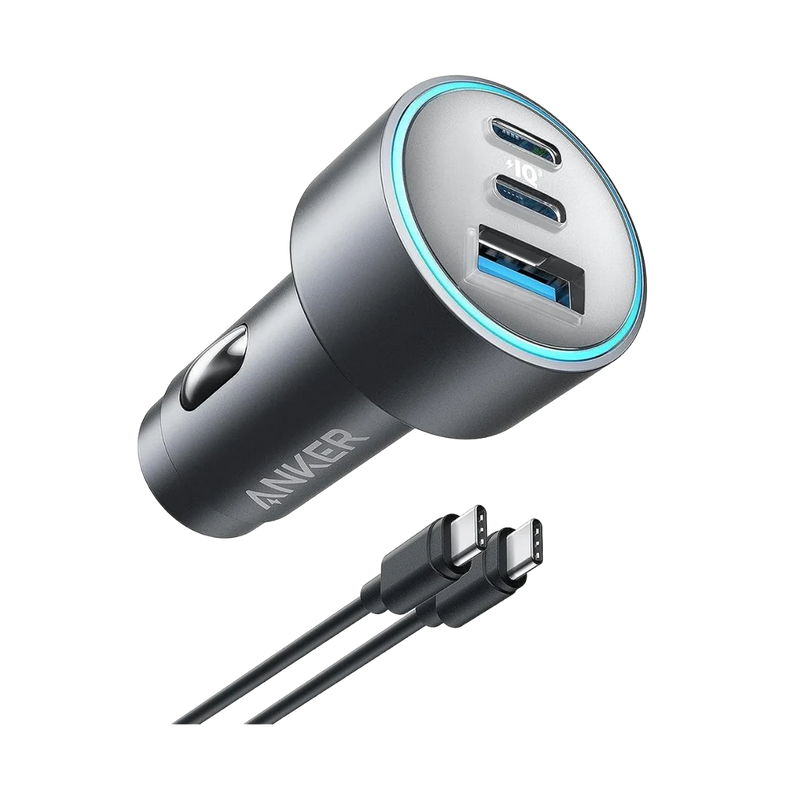 Anker 335 Car Charger with Cable - 67W / USB-A / USB-C / Black