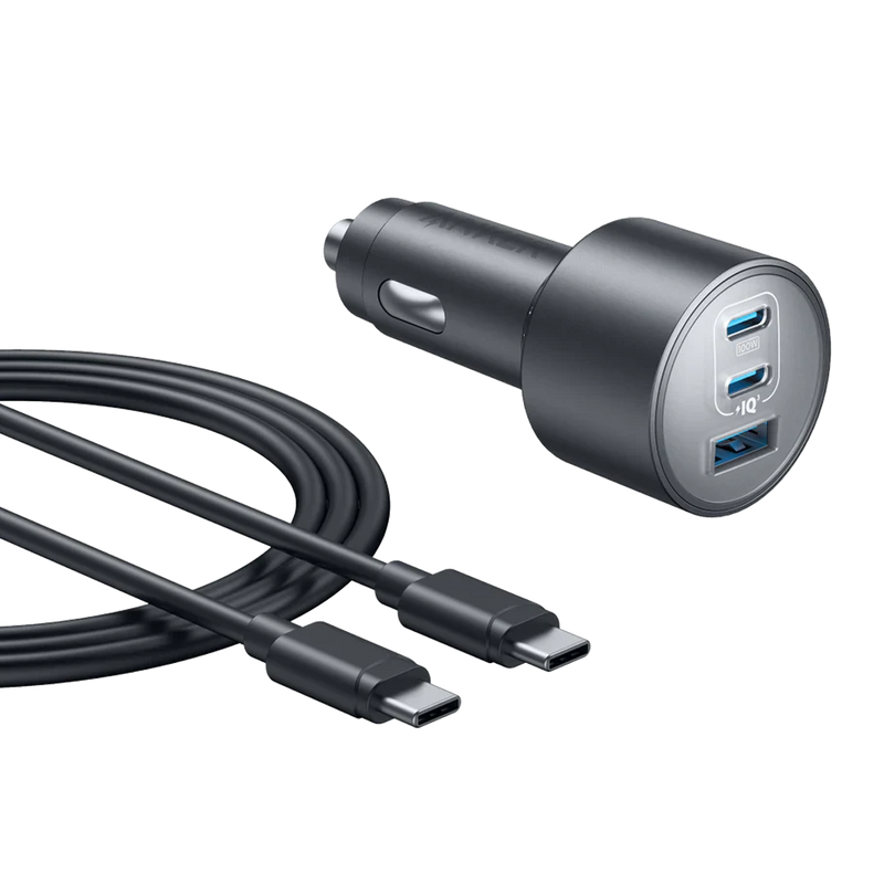 Anker Car Charger with Cable - 167.5W / USB-A / USB-C / Gray