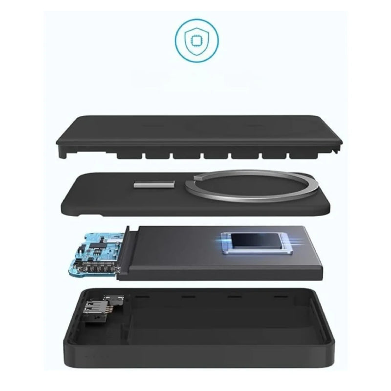 ANKER 334 MagGo Wireless Power Bank - 10000mAh / USB-A / USB-C / Black