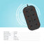 Porodo Blue 8 AC Power Strip - UK 3-Pin Plug / USB-C / USB-A / Black