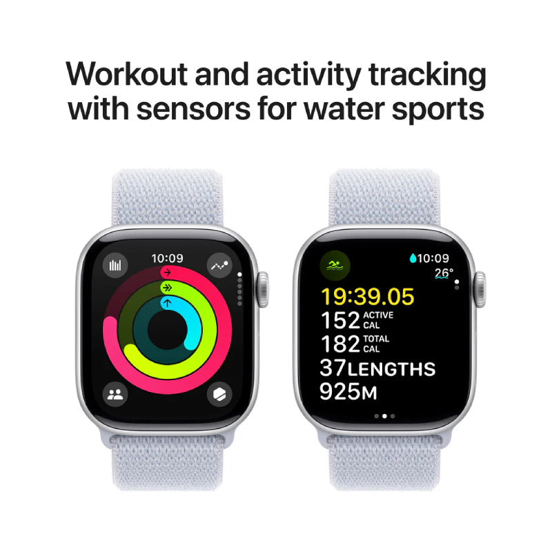 Apple Watch Series 10 with Sport Loop - LTPO OLED / 64GB / 46mm / Bluetooth / Wi-Fi / Blue Cloud Smart Watches