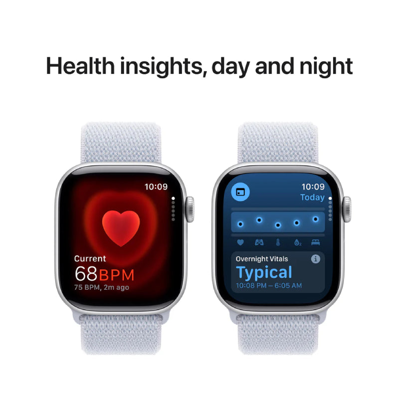 Apple Watch Series 10 with Sport Loop - LTPO OLED / 64GB / 46mm / Bluetooth / Wi-Fi / Blue Cloud Smart Watches
