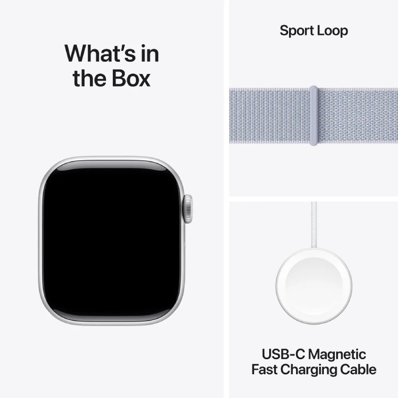 Apple Watch Series 10 with Sport Loop - LTPO OLED / 64GB / 46mm / Bluetooth / Wi-Fi / Blue Cloud Smart Watches