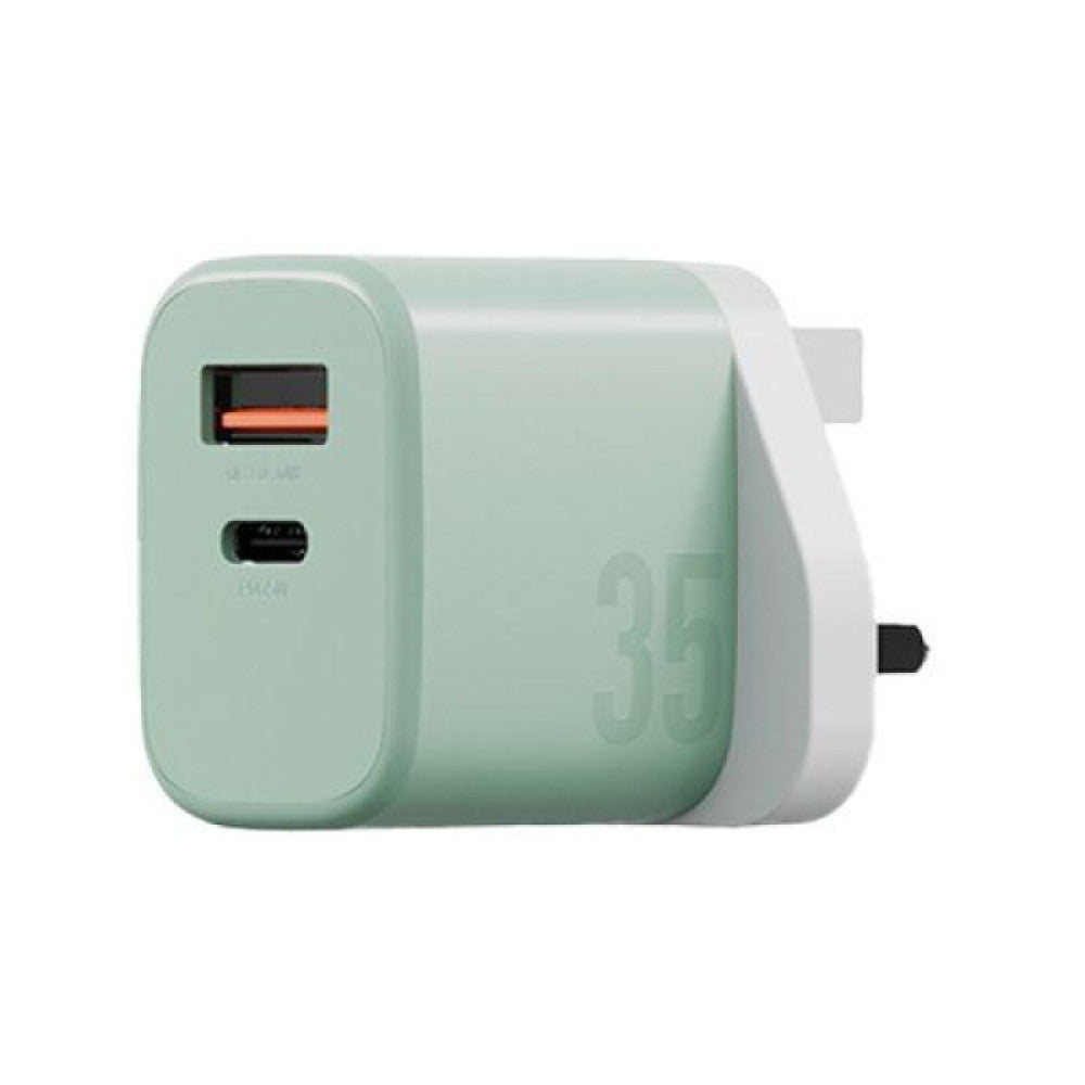 Bazic Goport Velox Bundle, 1C1A Charger 35W(Uk) With Weave Cable - Pistachio