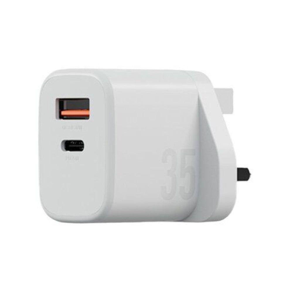 Bazic Goport Velox Bundle, 1C1A Charger 35W(Uk) With Weave Cable - Vanilla