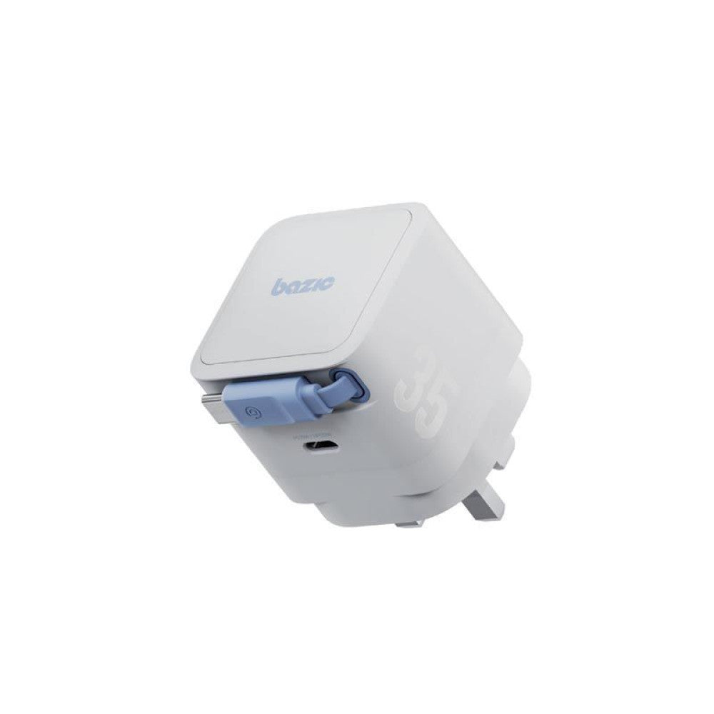Bazic Goport Retrek 35W, Usb-C Gan Wall Charger (Uk) With 70Cm Built-In Cable - White