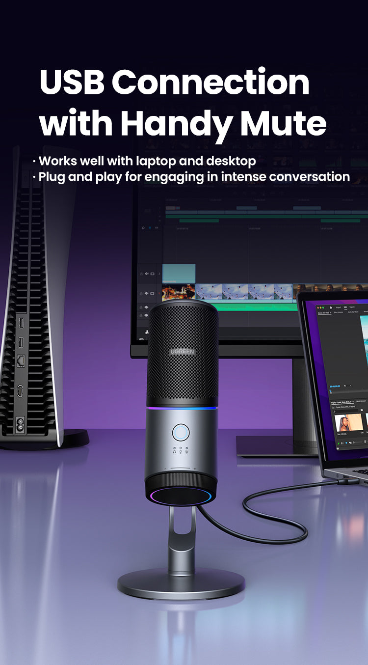 UGREEN Desktop USB-A to USB-C Microphone - Grey
