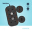 Porodo Blue 8 AC Power Strip - UK 3-Pin Plug / USB-C / USB-A / Black