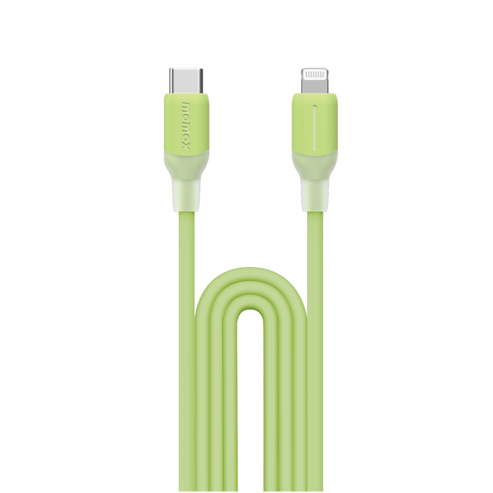 MOMAX 1-Link Flow CL Cable - USB-C / Lightning / 1.2 Meter / Mint Green