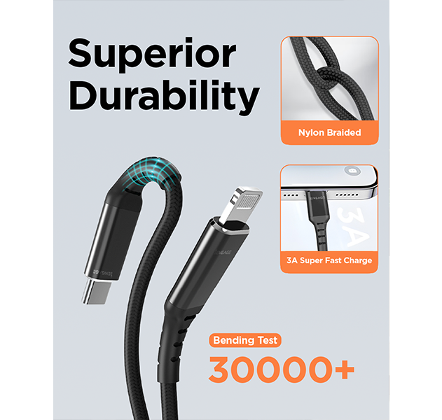 iEngage USB-C to Lightning Cable - 1 Meter / Black