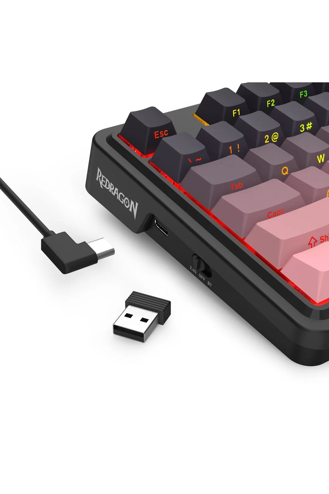 Redragon K728SP RGB Pro Antonium Pro Pink TKL Gasket Wireless Mechanical Keyboard - Pink