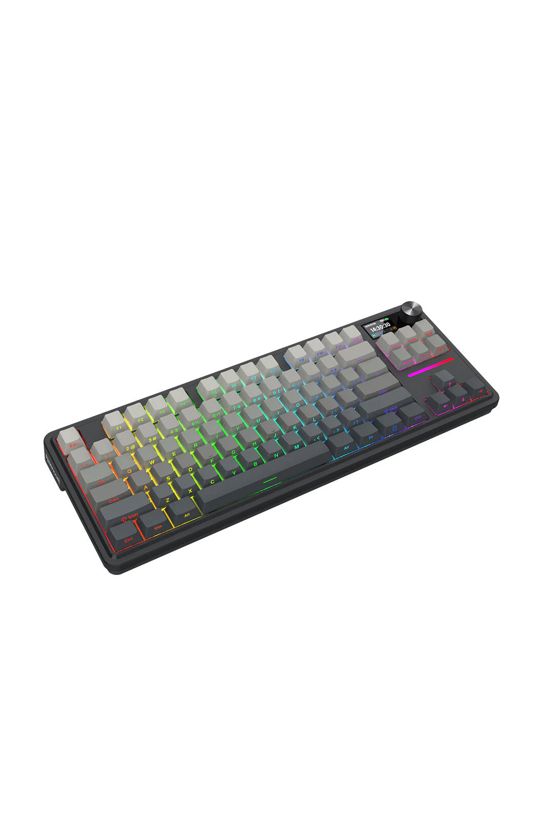 Redragon K743SP-RGB-PRO Antonium LCD Black 75% Customisable RGB Mechanical Gaming Keyboard - Grey