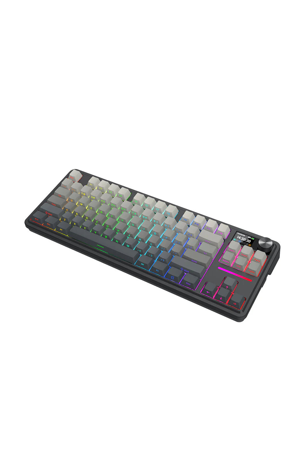 Redragon K743SP-RGB-PRO Antonium LCD Black 75% Customisable RGB Mechanical Gaming Keyboard - Grey