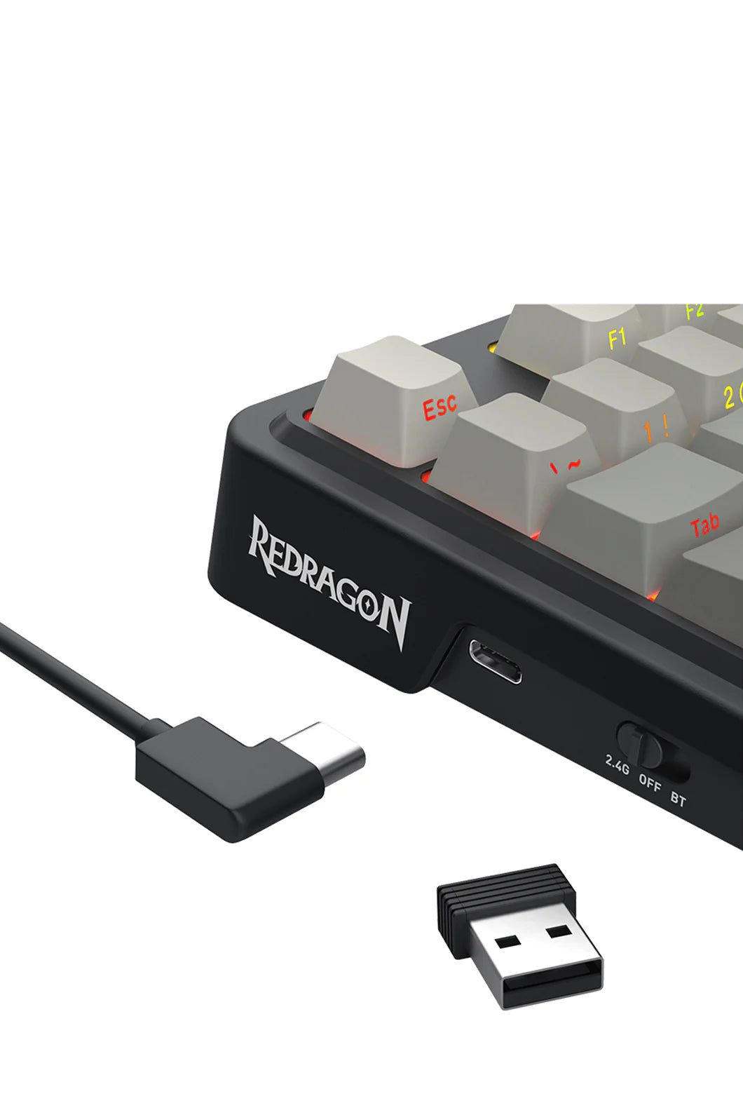 Redragon K743SP-RGB-PRO Antonium LCD Black 75% Customisable RGB Mechanical Gaming Keyboard - Grey