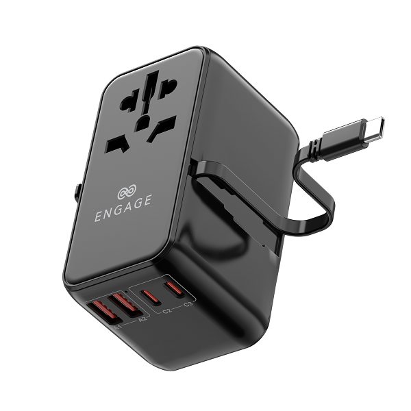 Engage 65W Universal Travel Adapter(Dual Usb-C/A Ports)(C Cable)(8954526522443)