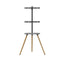 Union TV Floor Stand with Shelf & Wood Legs (43"-65")