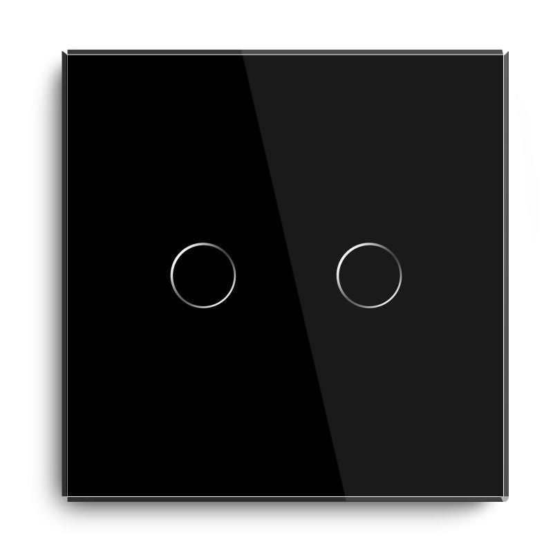 Gopeta 2-Gang Smart Wi-Fi Touch Switch with Glass Panel - Black