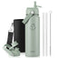 Buzio Duet Series Water Bottle with 2 Lids and Sleeve 700ML - Green
