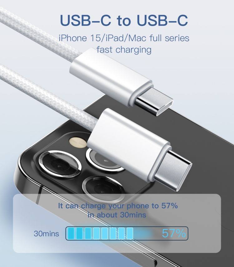 LDNIO LC902C Fast Charging Data Cable - 65W / 2 Meter / White