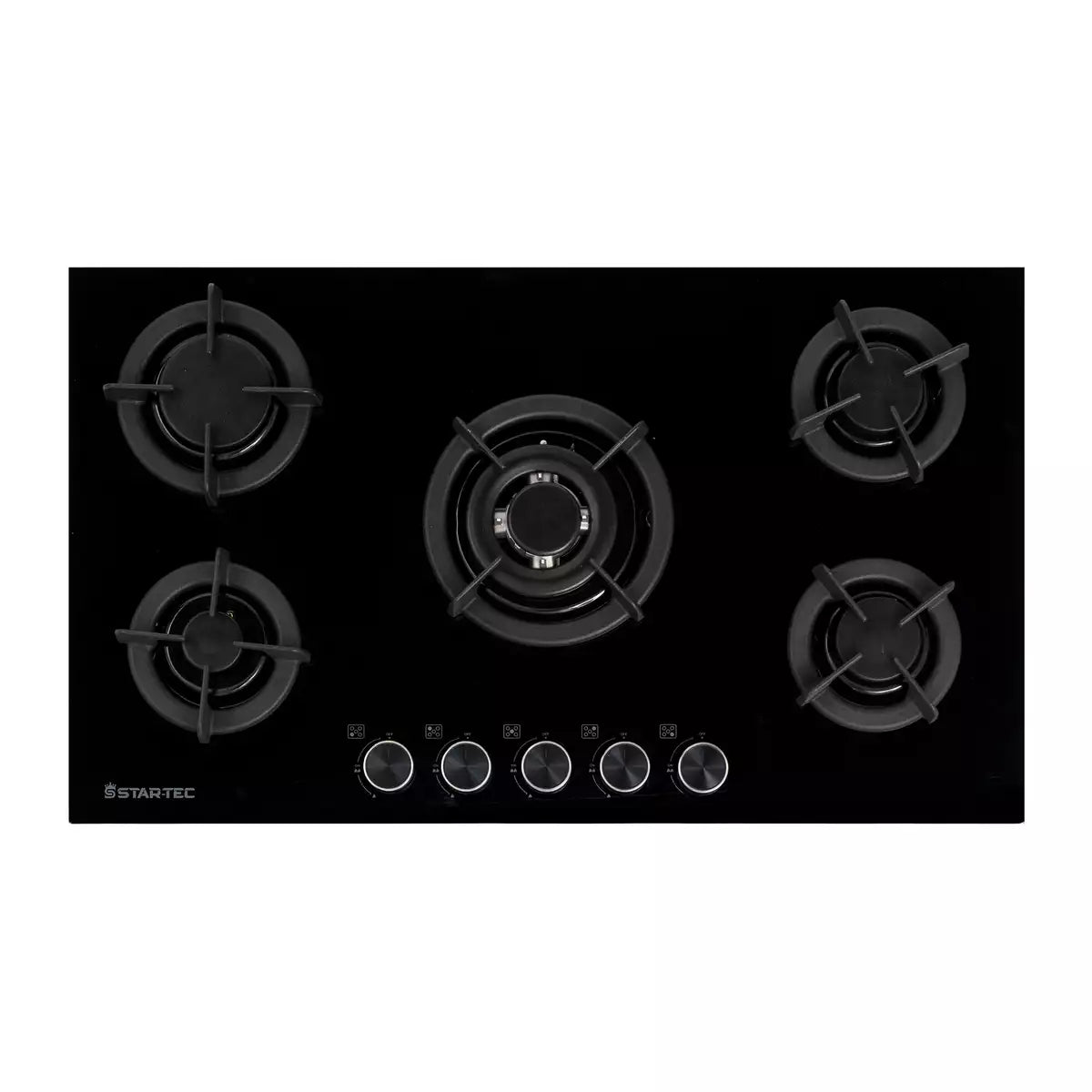 Startec Built-In Gas Hob 90cm, G5811GCPIL - Black Glass