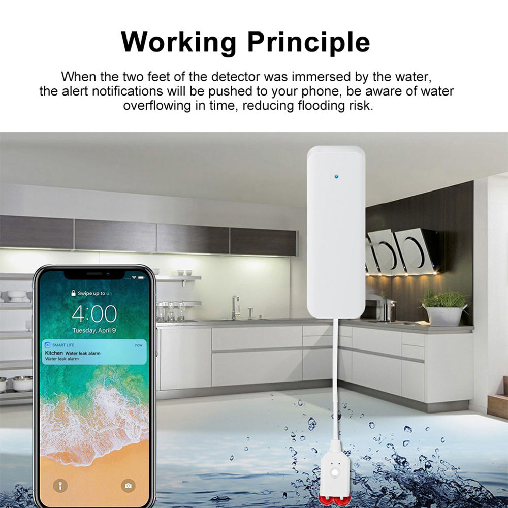 Gopeta WL-898WT Tuya WIFI Water Leakage Sensor - White