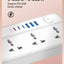 LDNIO 5 AC Outlets Universal Power Strip - USB-A / USB-C / 2 Meter / White