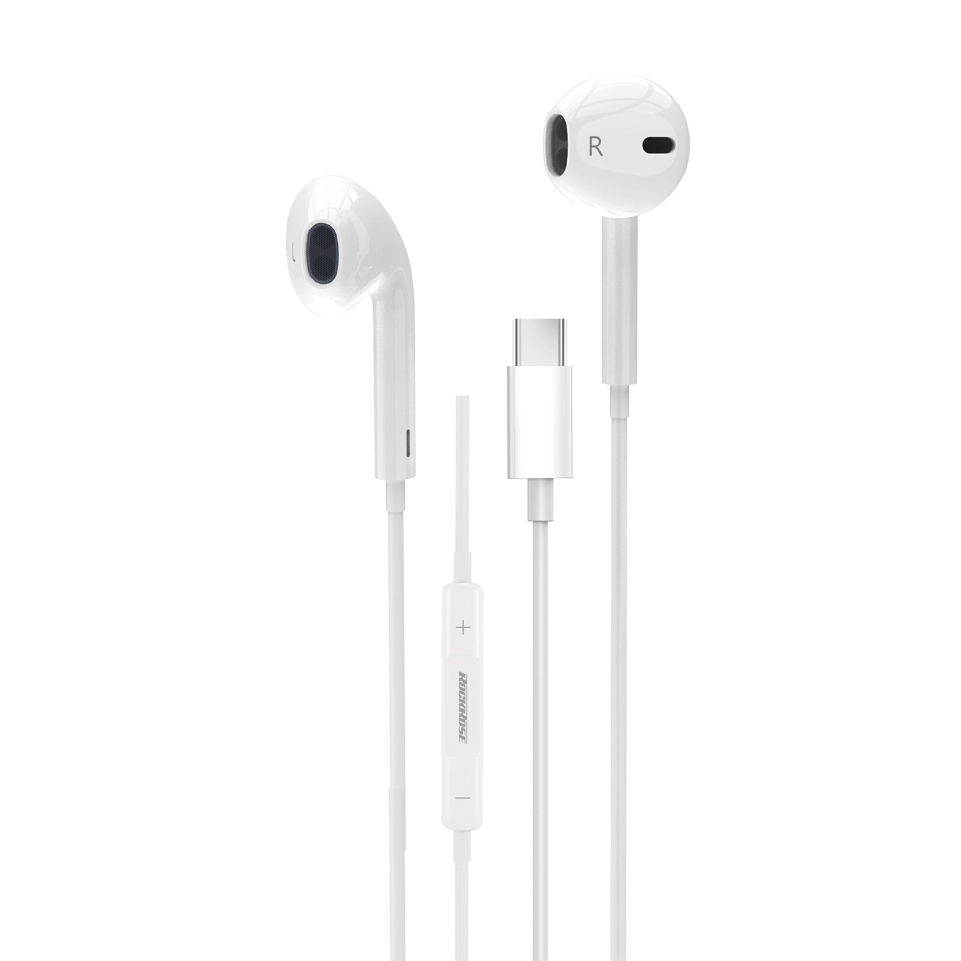 Rockrose USB-C In-Ear Earphones DAC Chip Instant Plug & Play - White Accessories > Audio > Headphones