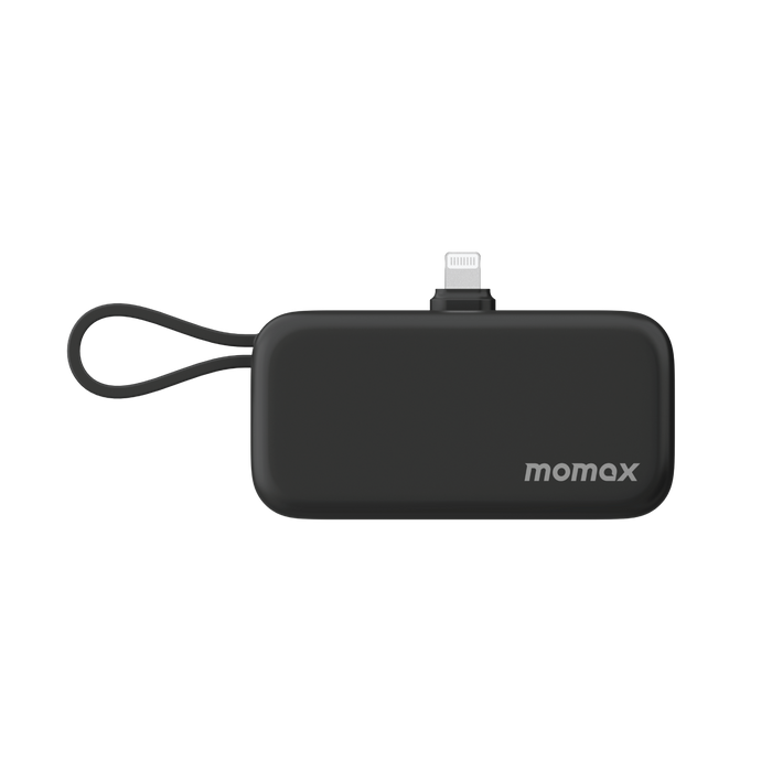 MOMAX 1-Power 3-in-1 Mini Power Bank - 5000mAh / 20W / Lightning / Black