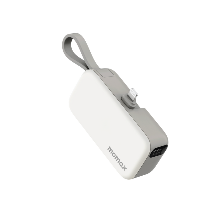 MOMAX 1-Power 3-in-1 Mini Power Bank - 5000mAh / 20W / Lightning / White