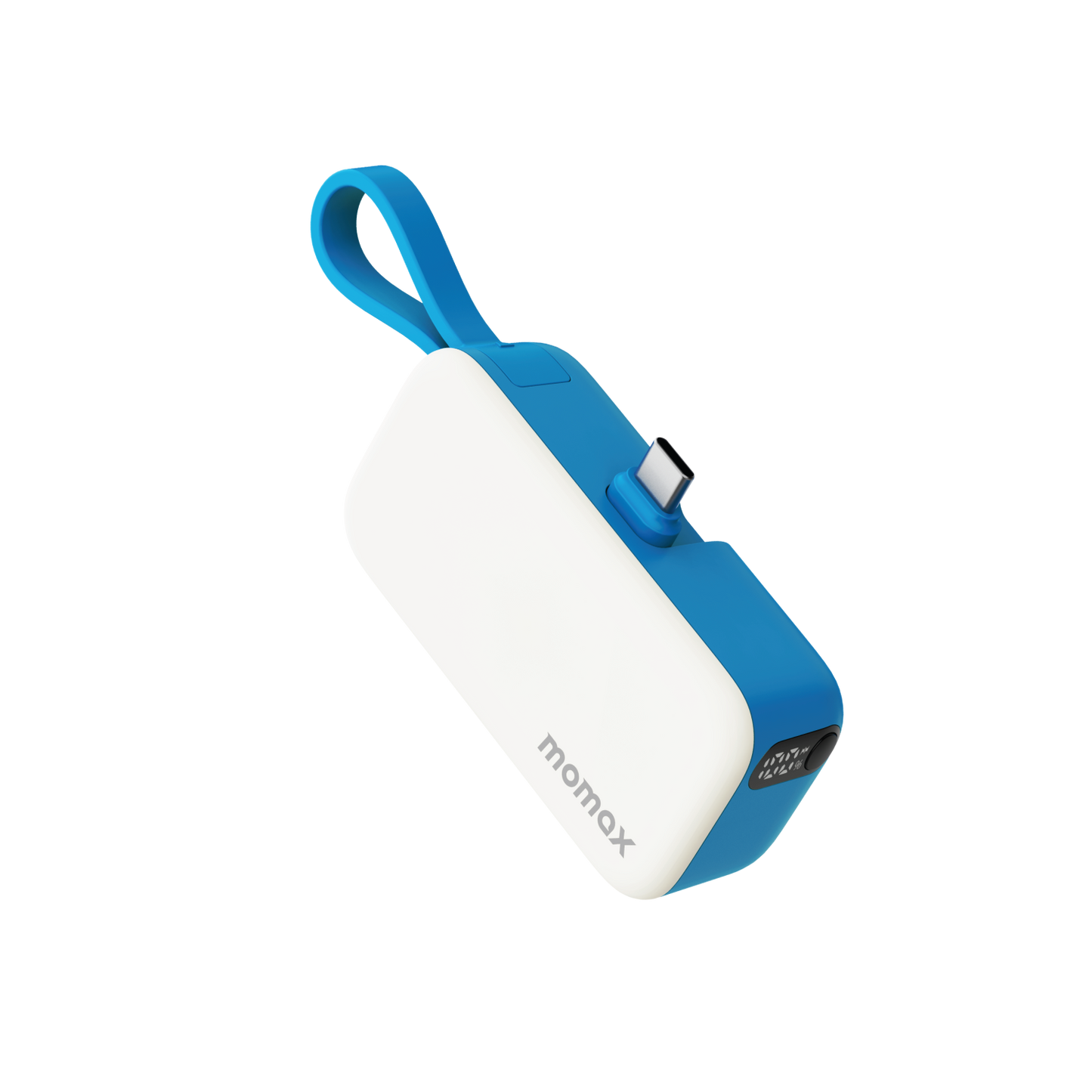 MOMAX 3-in-1 Mini Power Bank - 5000mAh / 20W / USB-C / Azure Blue
