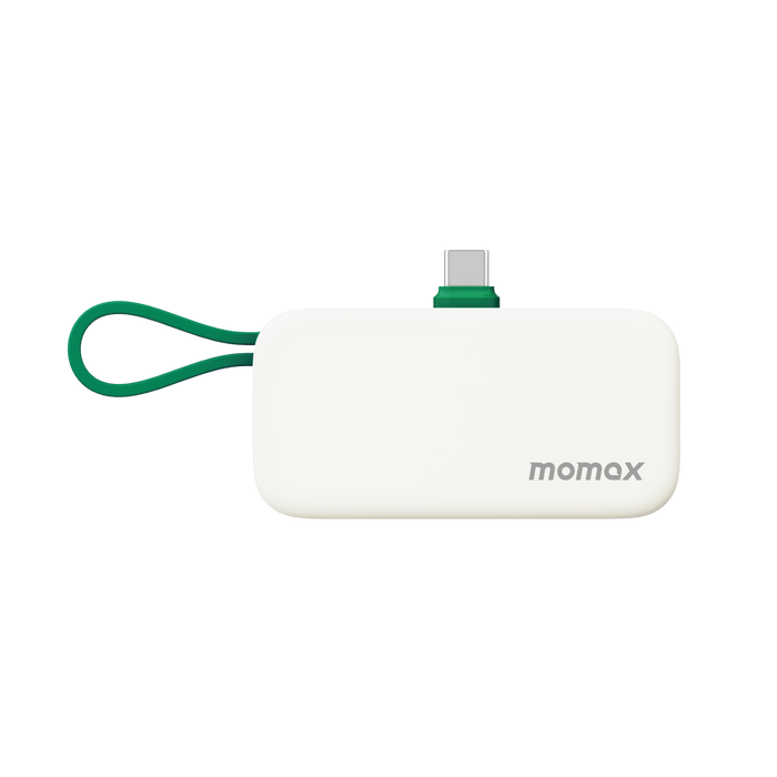 MOMAX 3-in-1 Mini Power Bank - 5000mAh / 20W / USB-C / Green