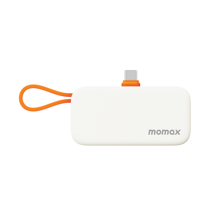 MOMAX 3-in-1 Mini Power Bank - 5000mAh / 20W / USB-C / Orange