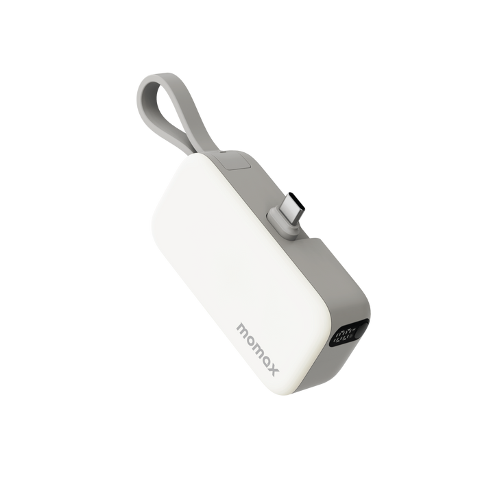 MOMAX 3-in-1 Mini Power Bank - 5000mAh / 20W / USB-C / White