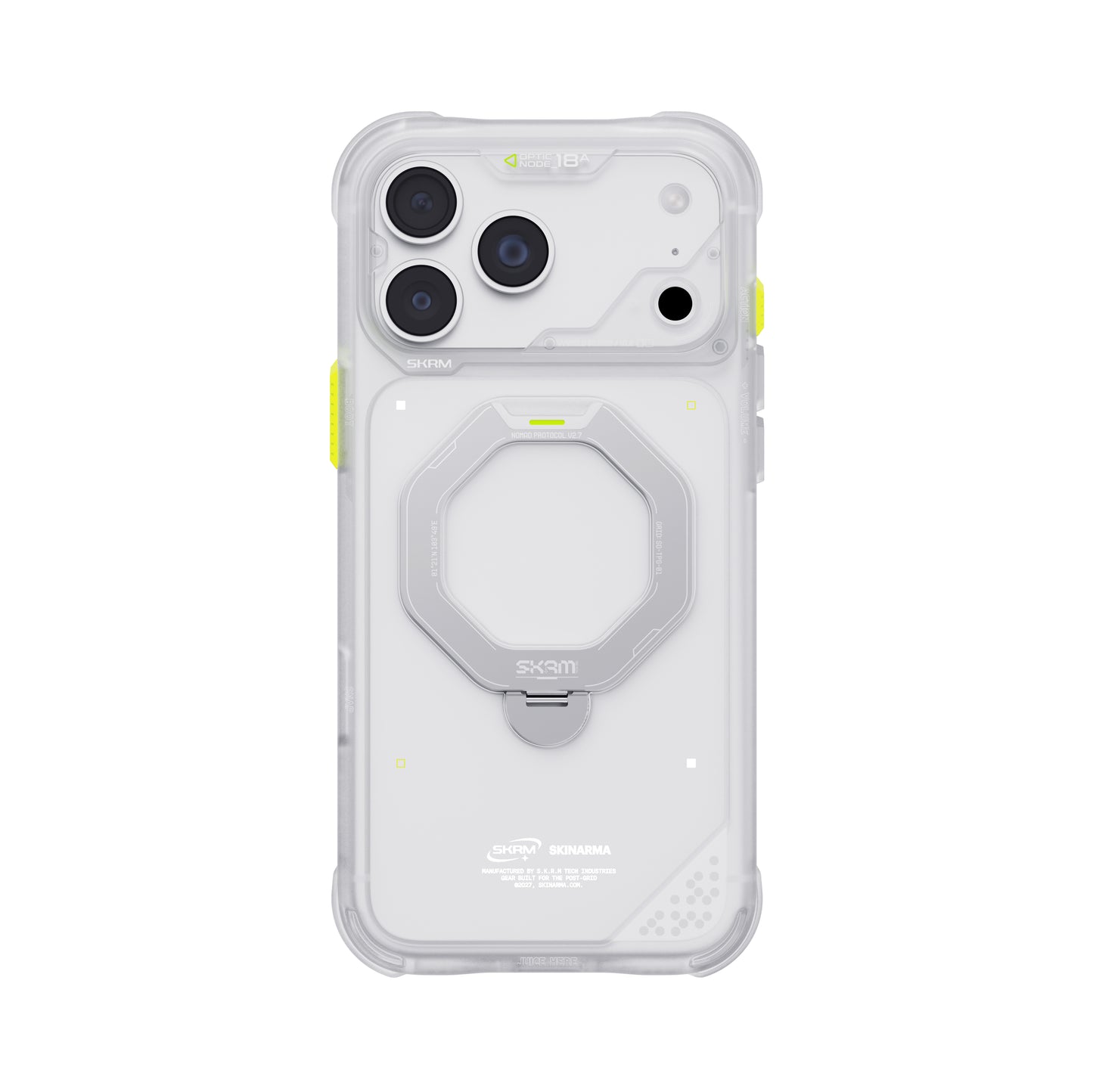 SkinArma Saturn MagSafe Case With Rotating Kick-Stand for iPhone 18 Pro - Frost