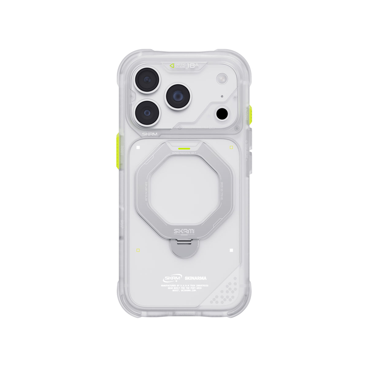 SkinArma Saturn MagSafe Case With Rotating Kick-Stand for iPhone 18 Pro - Frost