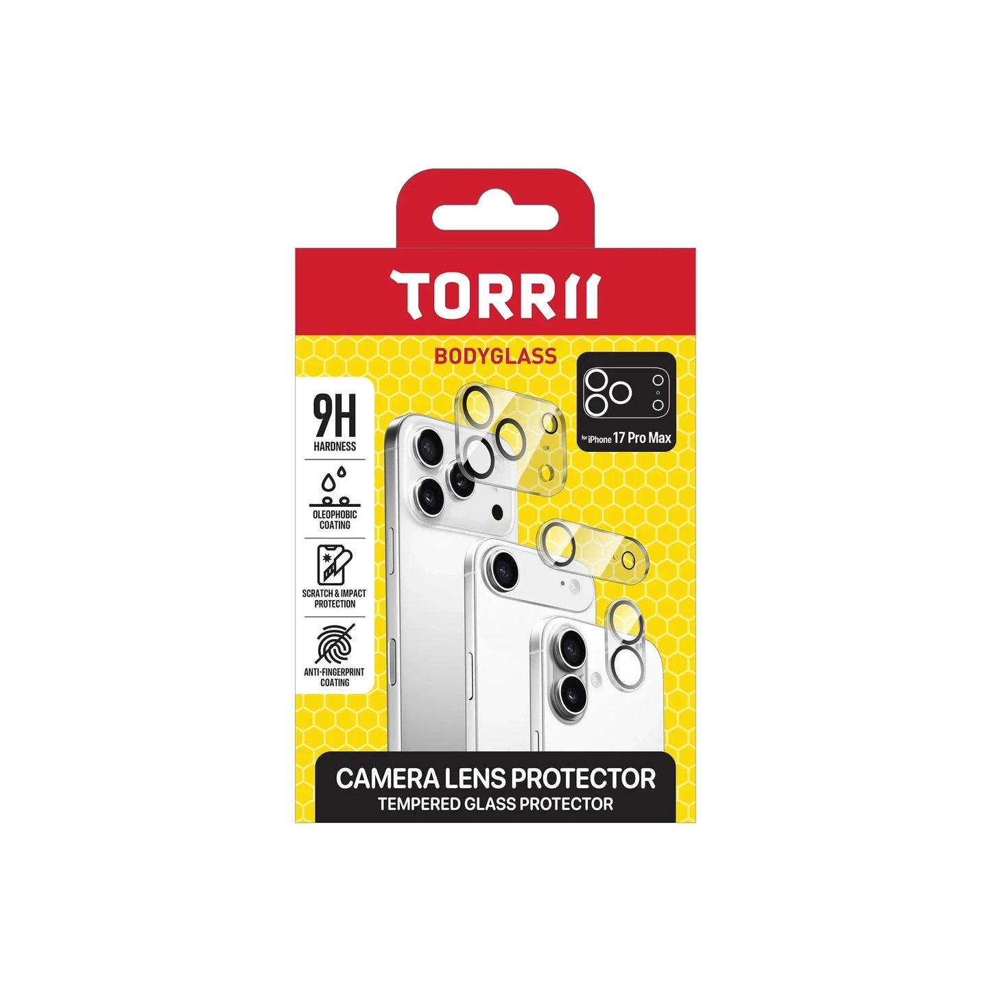 Torrii BODYGLASS Camera Lens Protector for Apple iPhone 17 Pro Max (6.9") - Clear