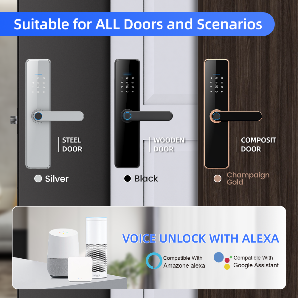Gopeta High-Quality Smart TTlock for the wooden doors C91 Pro - Bronze