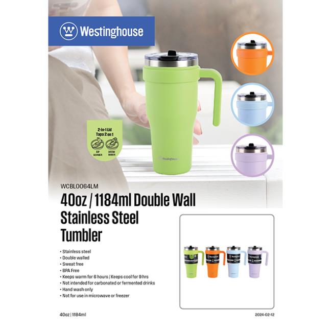Westinghouse Double-Walled Stainless Steel Mug - Orange