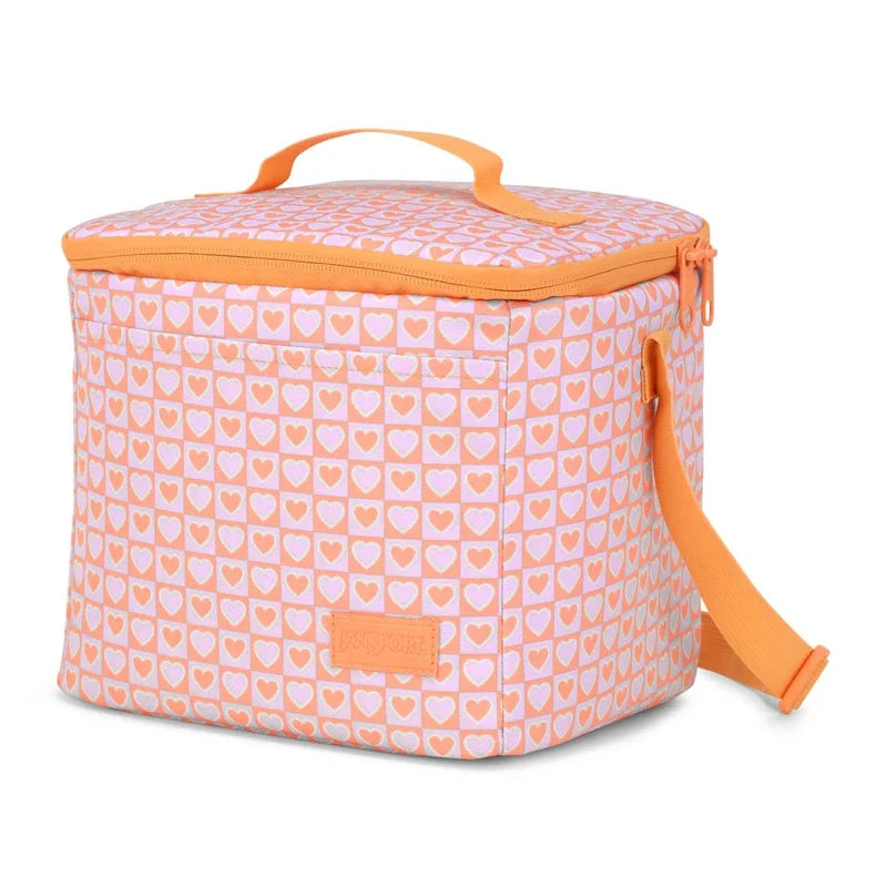 Jansport Super Snack Food Box Bag - Hyped Hearts Pink