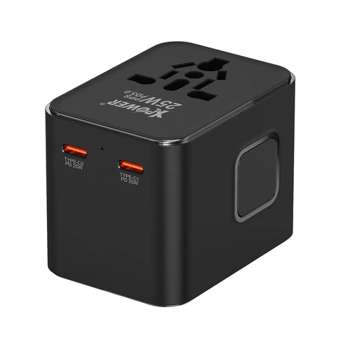 XPower TA3B 4 Output Travel Adapter - 25W / USB-A / USB-C / Black