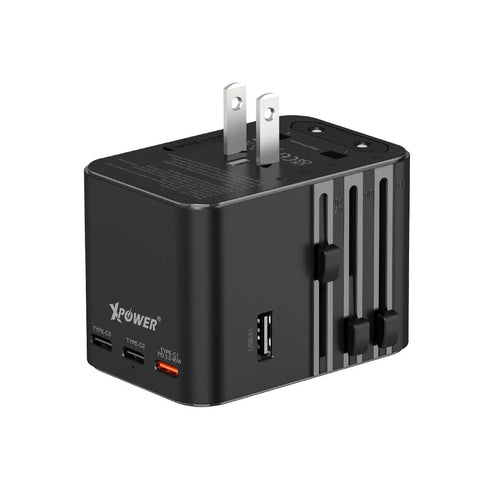 XPower TA45B 6 Output GaN Travel Charger - 25W / USB-A / USB-C / Black