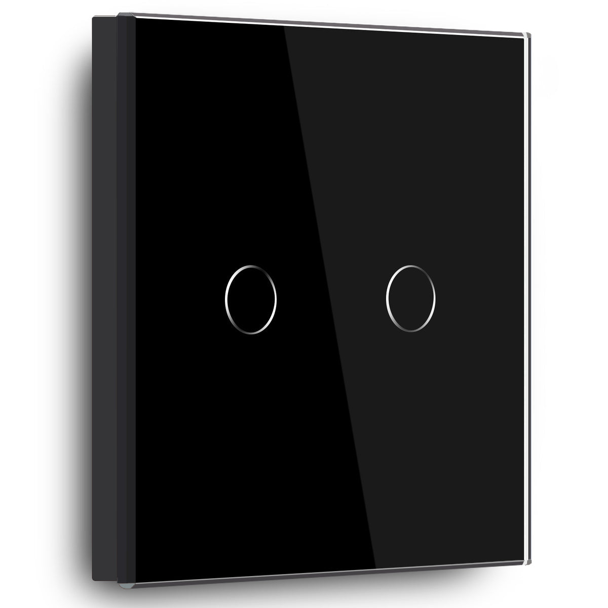 Gopeta 2-Gang Smart Wi-Fi Touch Switch with Glass Panel - Black