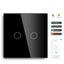 Gopeta 2-Gang Smart Wi-Fi Touch Switch with Glass Panel - Black