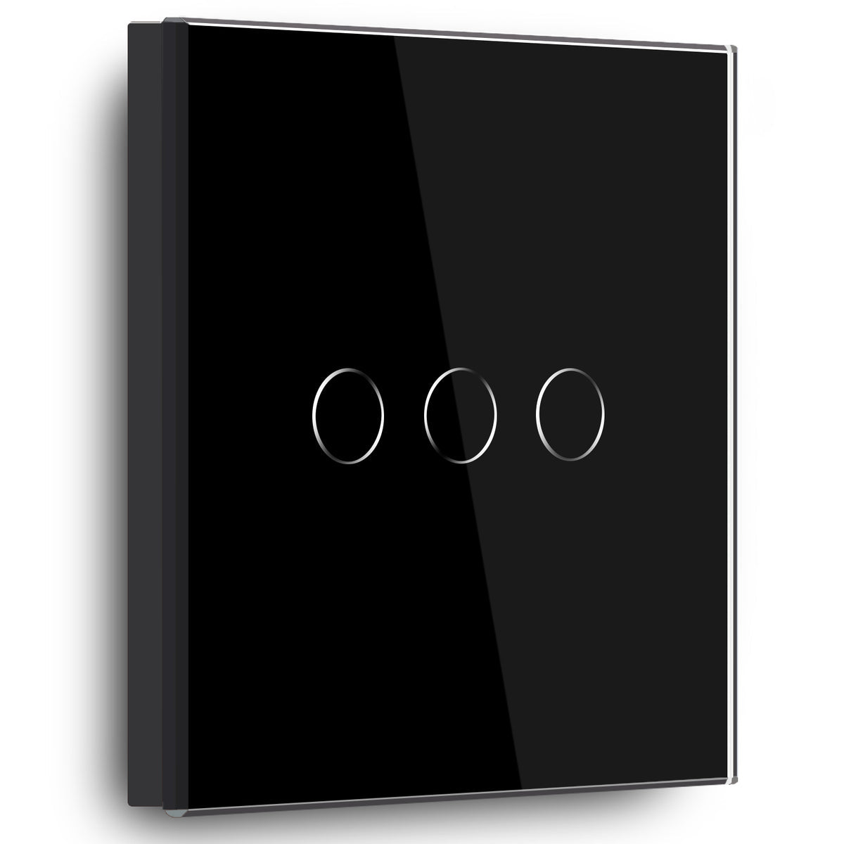 Gopeta 3-Gang Smart Wi-Fi Touch Switch with Glass Panel - Black