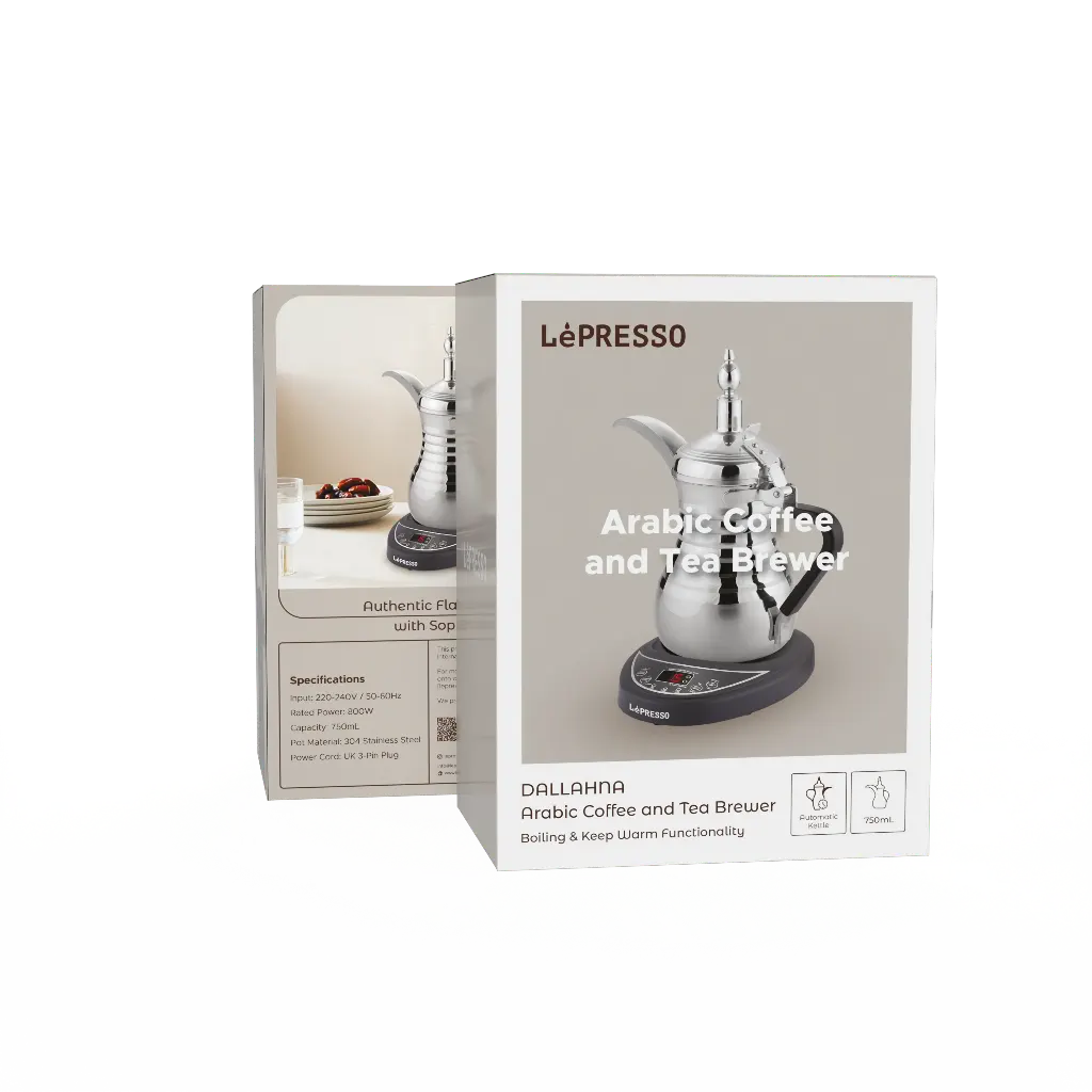 LePresso  Dallah Arabic Coffee & Tea  - Silver Color