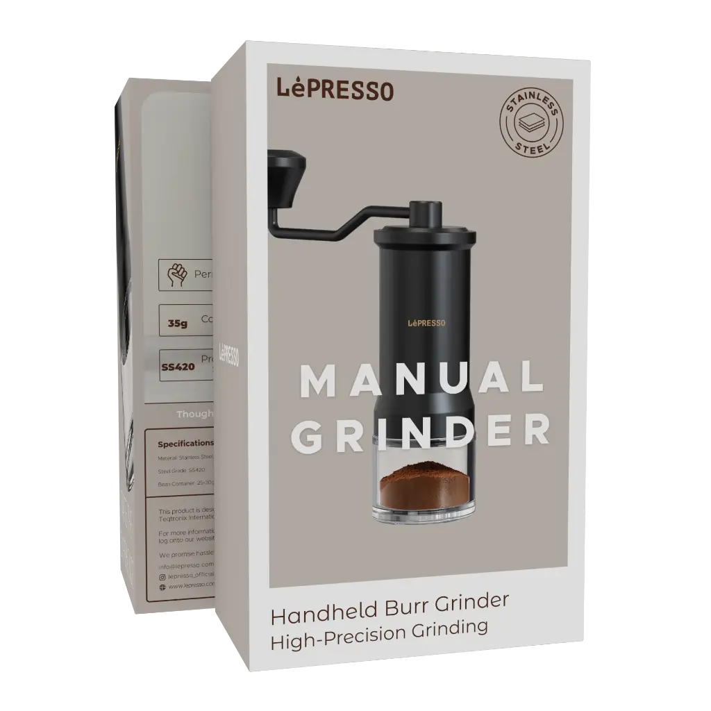 LePresso High Precision Conical Burr Grinder Glass Container - Black Color