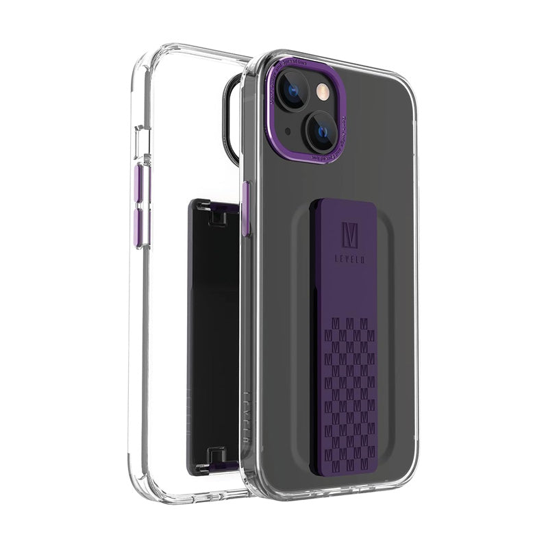 Levelo Graphia IMD Clear Case With Extra Grip - Apple iPhone 14 / Purple Accessories > Mobiles & Tablets > Mobiles >